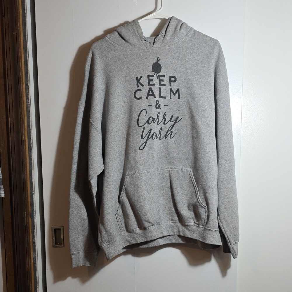 Gildan Gray Sweatshirt Keep Calm Pullover